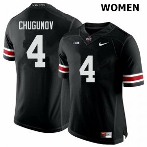Women's Ohio State Buckeyes #4 Chris Chugunov Black Nike NCAA College Football Jersey November NCW2144WF
